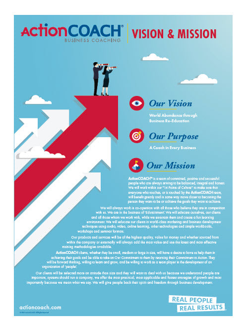 ActionCOACH Vision & Mission Poster *NEW* β actioncoach-global